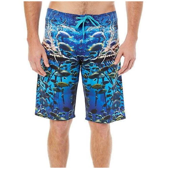 Pelagic 4Tek Men's Boardshorts Ocean Conservatory Project Tony Ludovico Size 38 - Picture 1 of 7